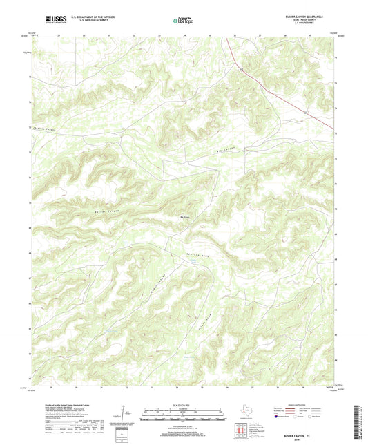Busher Canyon Texas US Topo Map Image