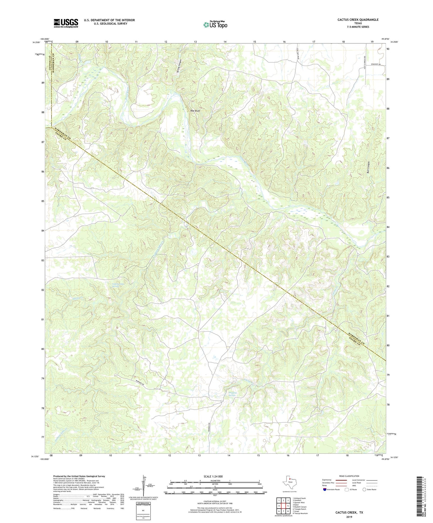 Cactus Creek Texas US Topo Map Image
