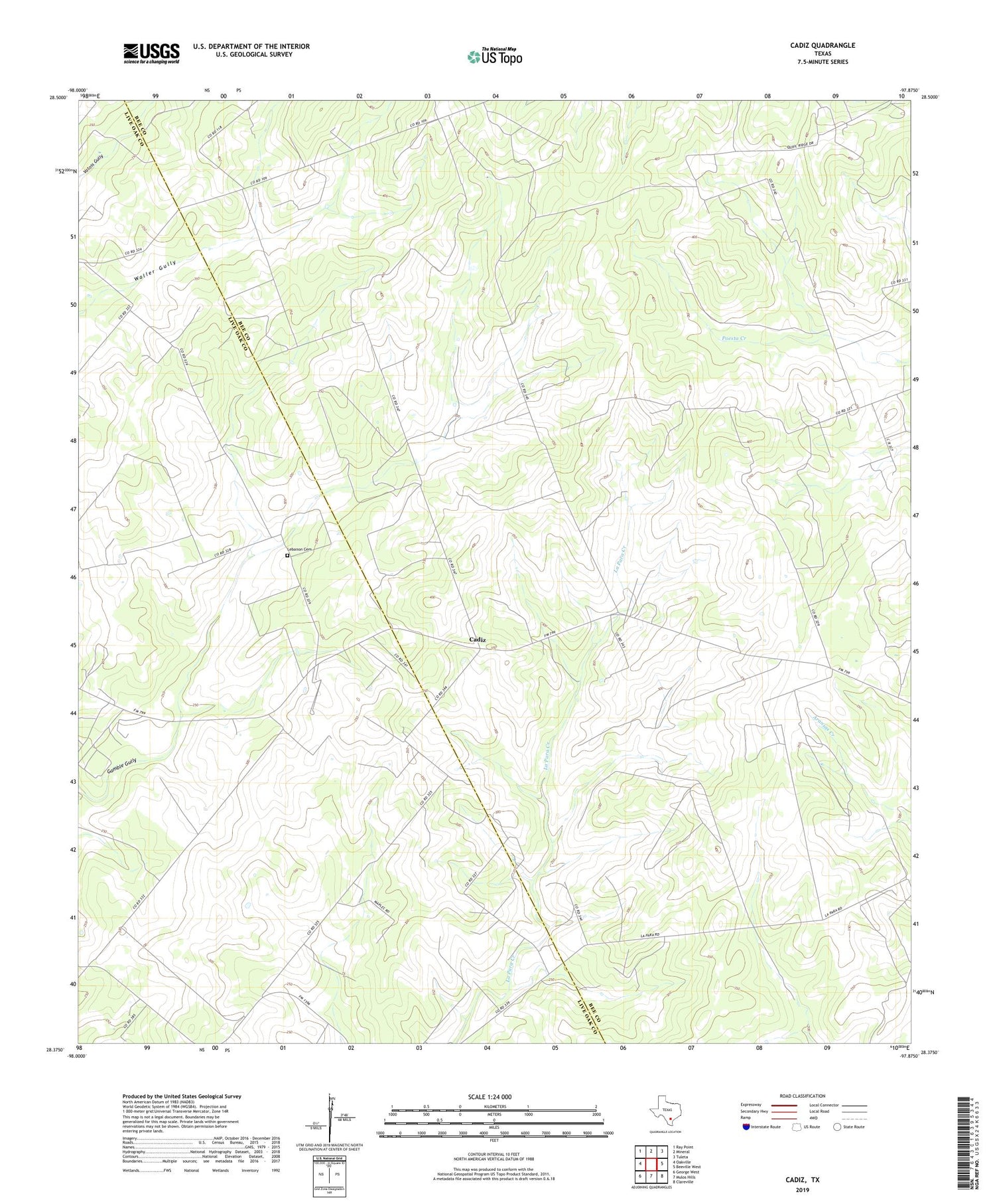 Cadiz Texas US Topo Map Image
