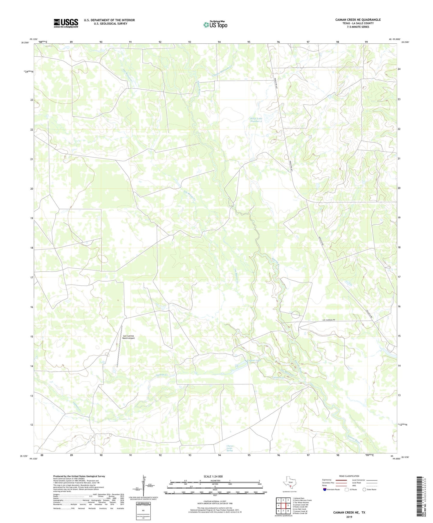 Caiman Creek NE Texas US Topo Map Image