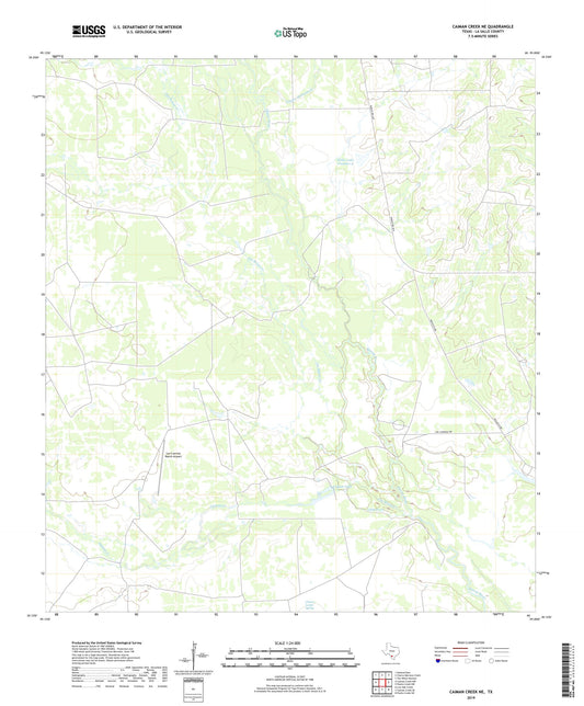 Caiman Creek NE Texas US Topo Map Image