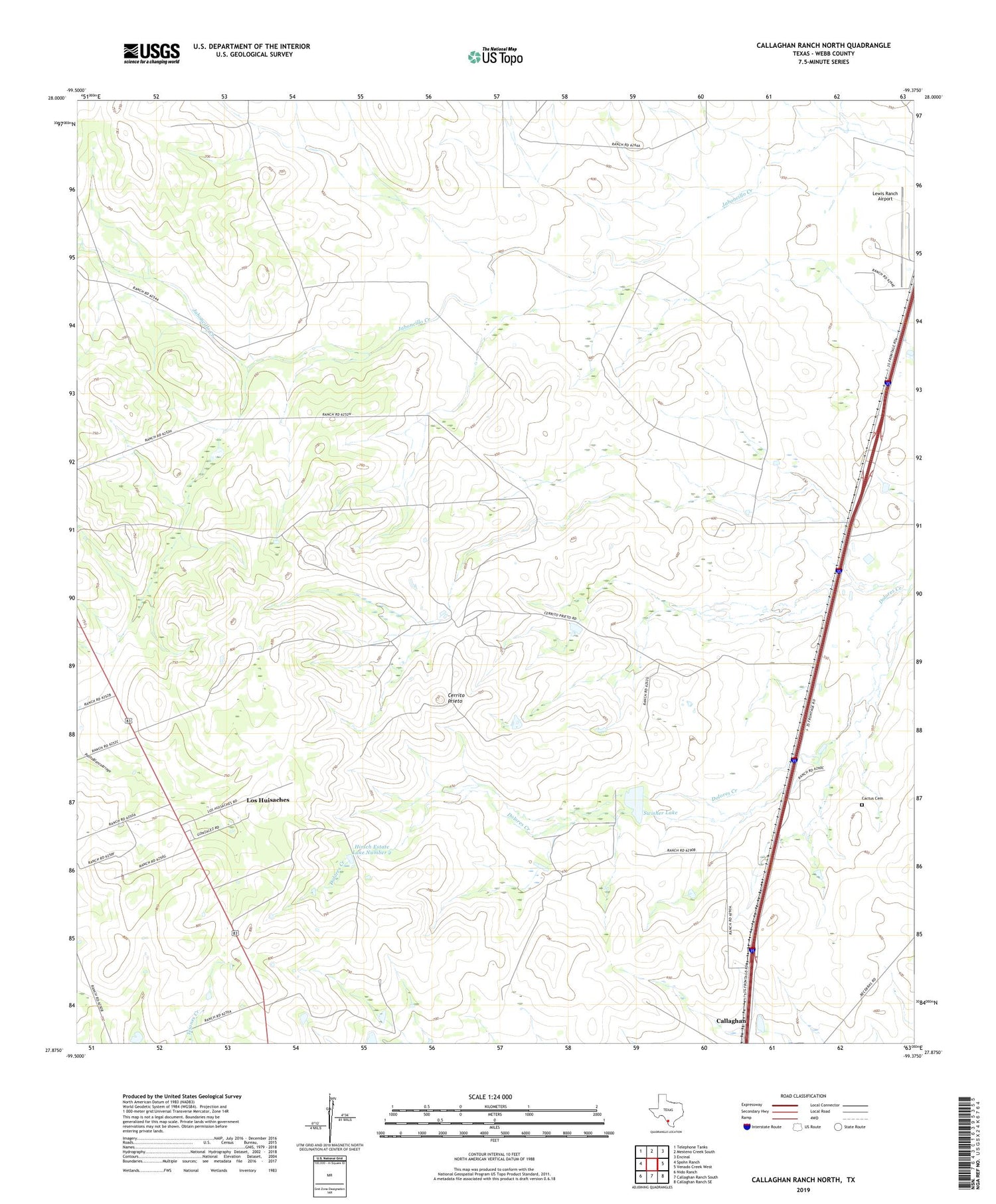 Callaghan Ranch North Texas US Topo Map Image