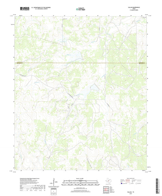 Callan Texas US Topo Map Image