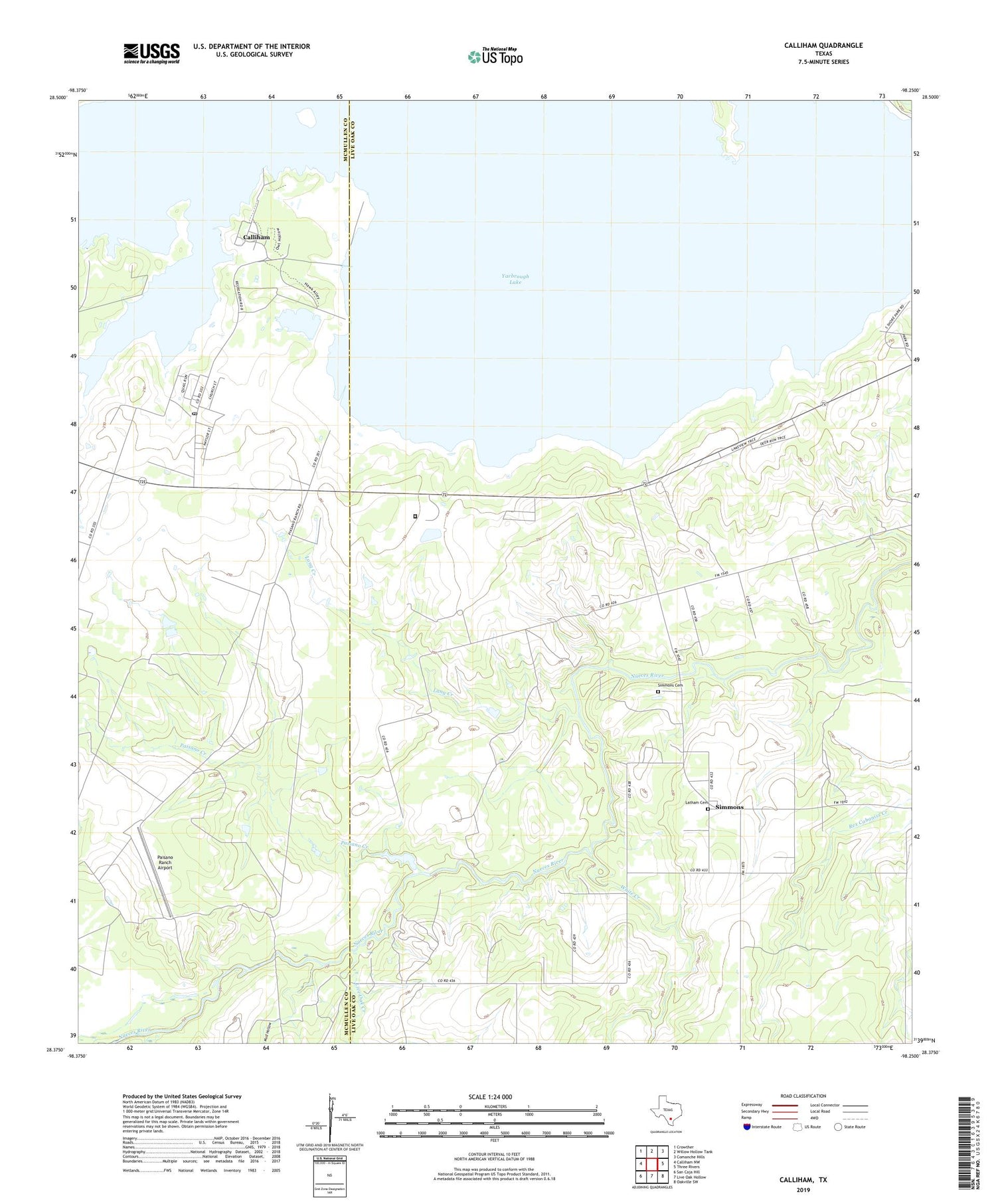 Calliham Texas US Topo Map Image