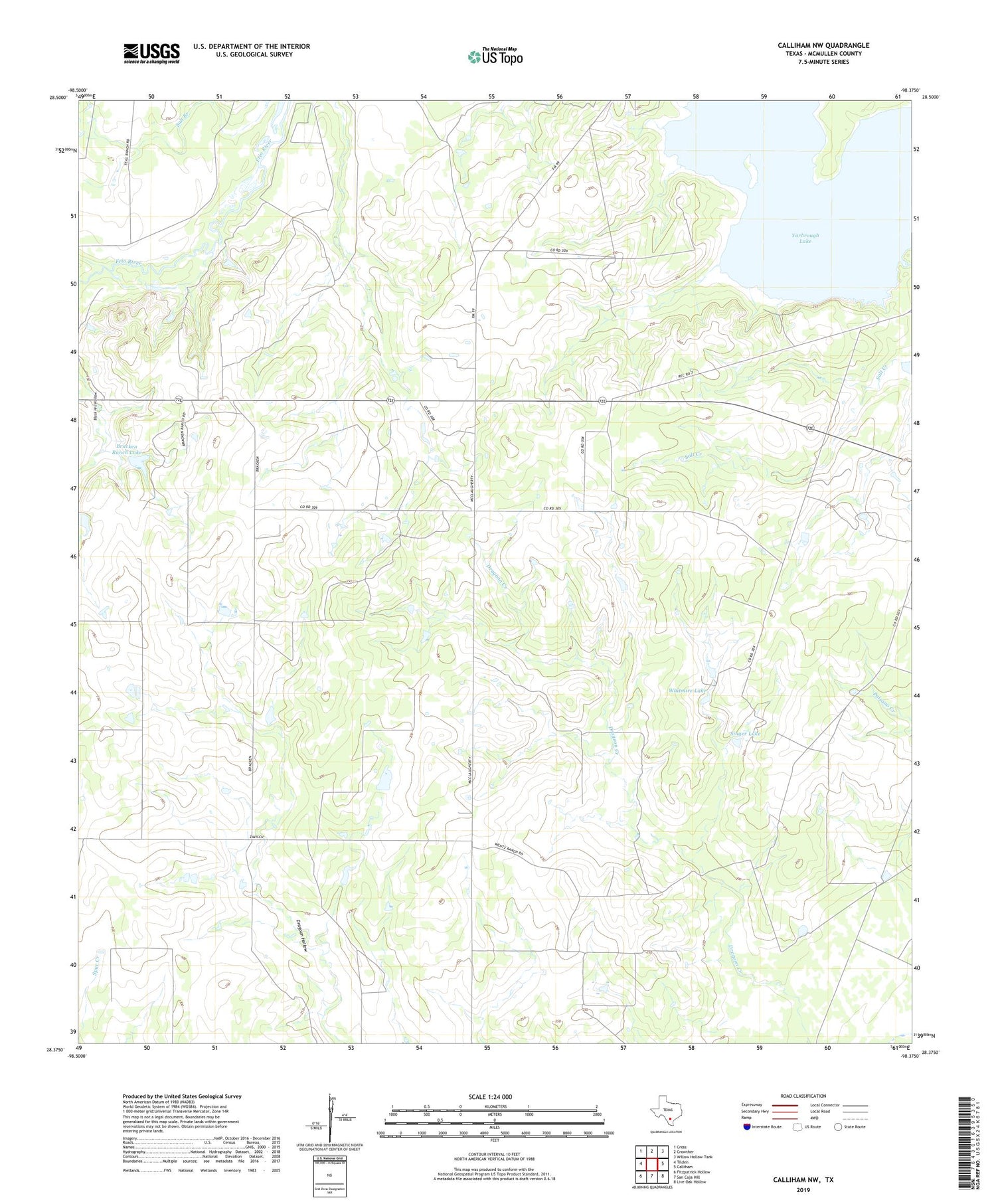 Calliham NW Texas US Topo Map Image