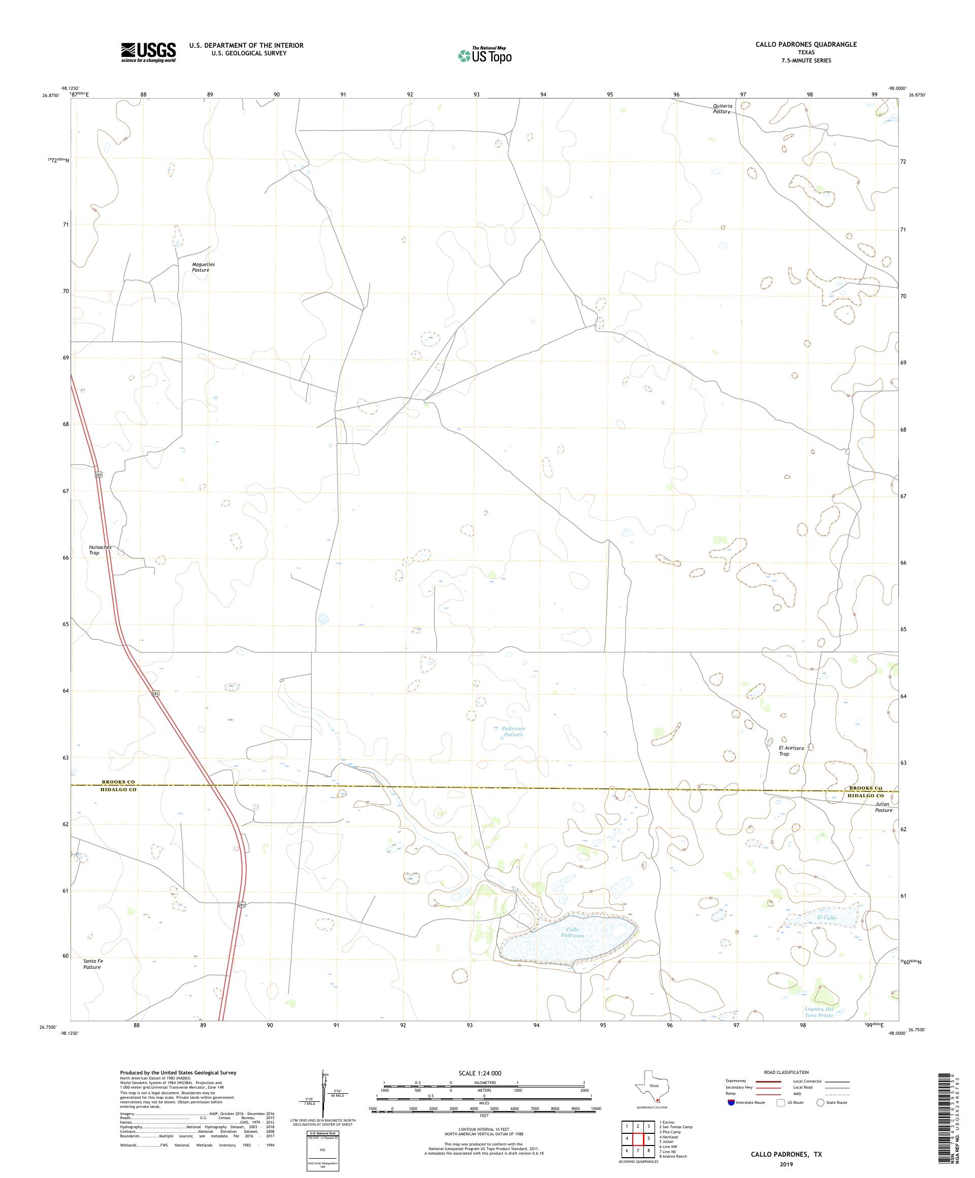 Callo Padrones Texas US Topo Map – MyTopo Map Store