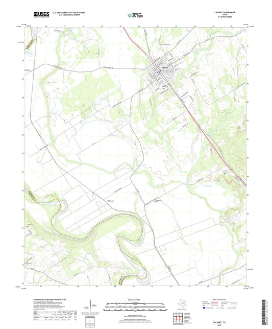 Calvert Texas US Topo Map Image