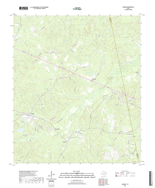 Camden Texas US Topo Map Image