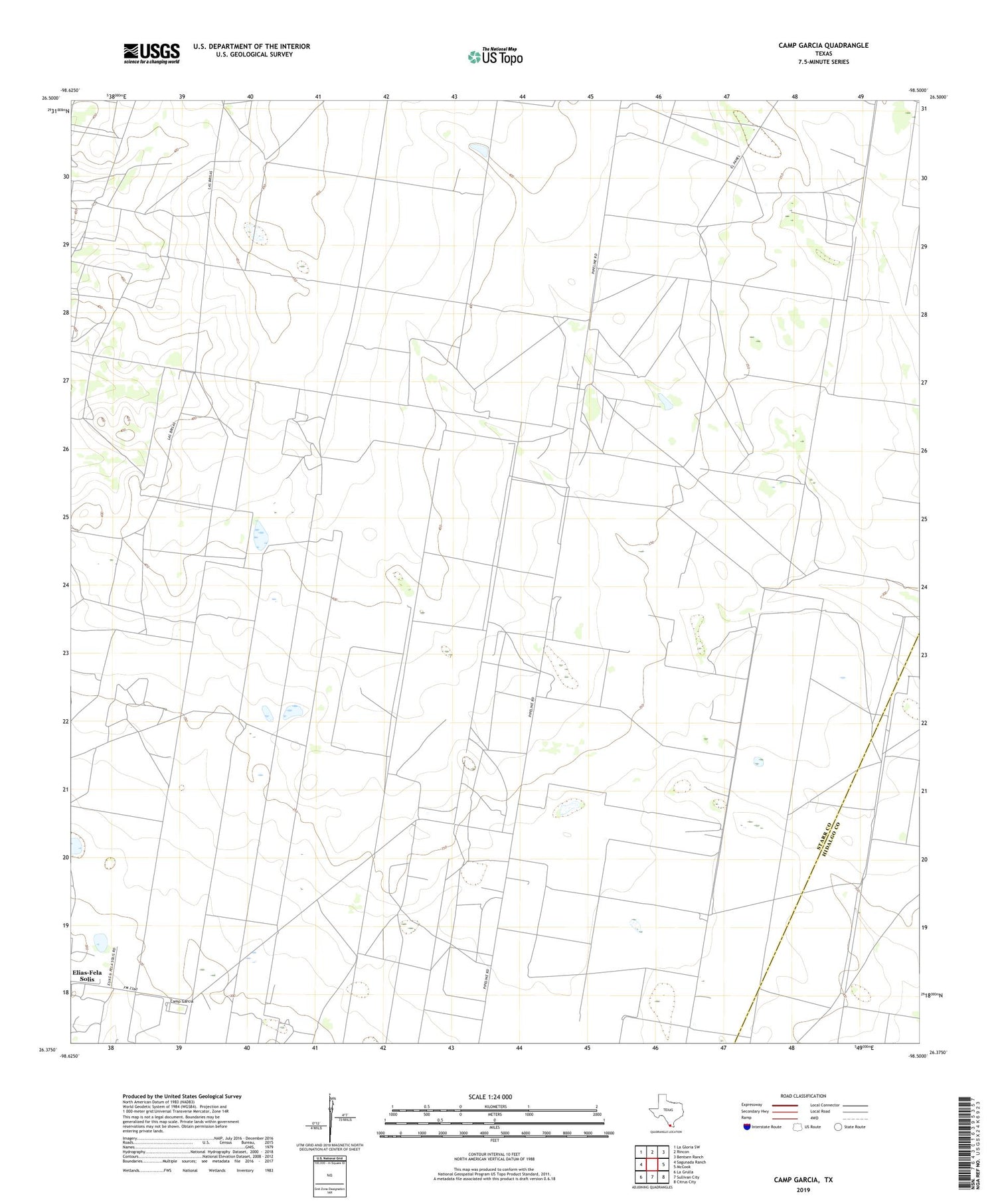 Camp Garcia Texas US Topo Map Image