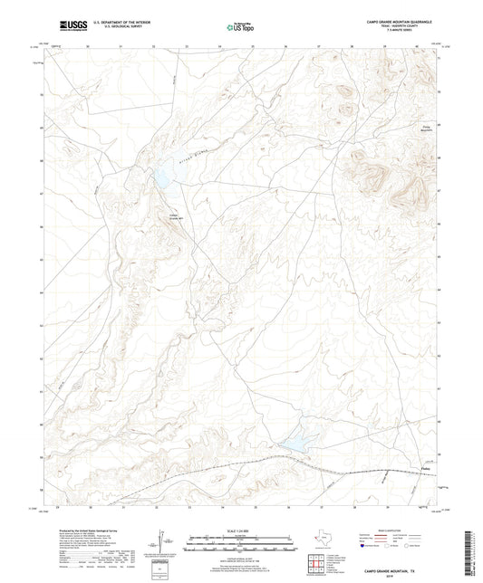 Campo Grande Mountain Texas US Topo Map Image