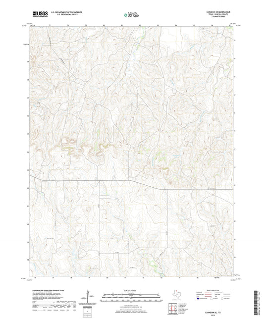 Canadian SE Texas US Topo Map Image