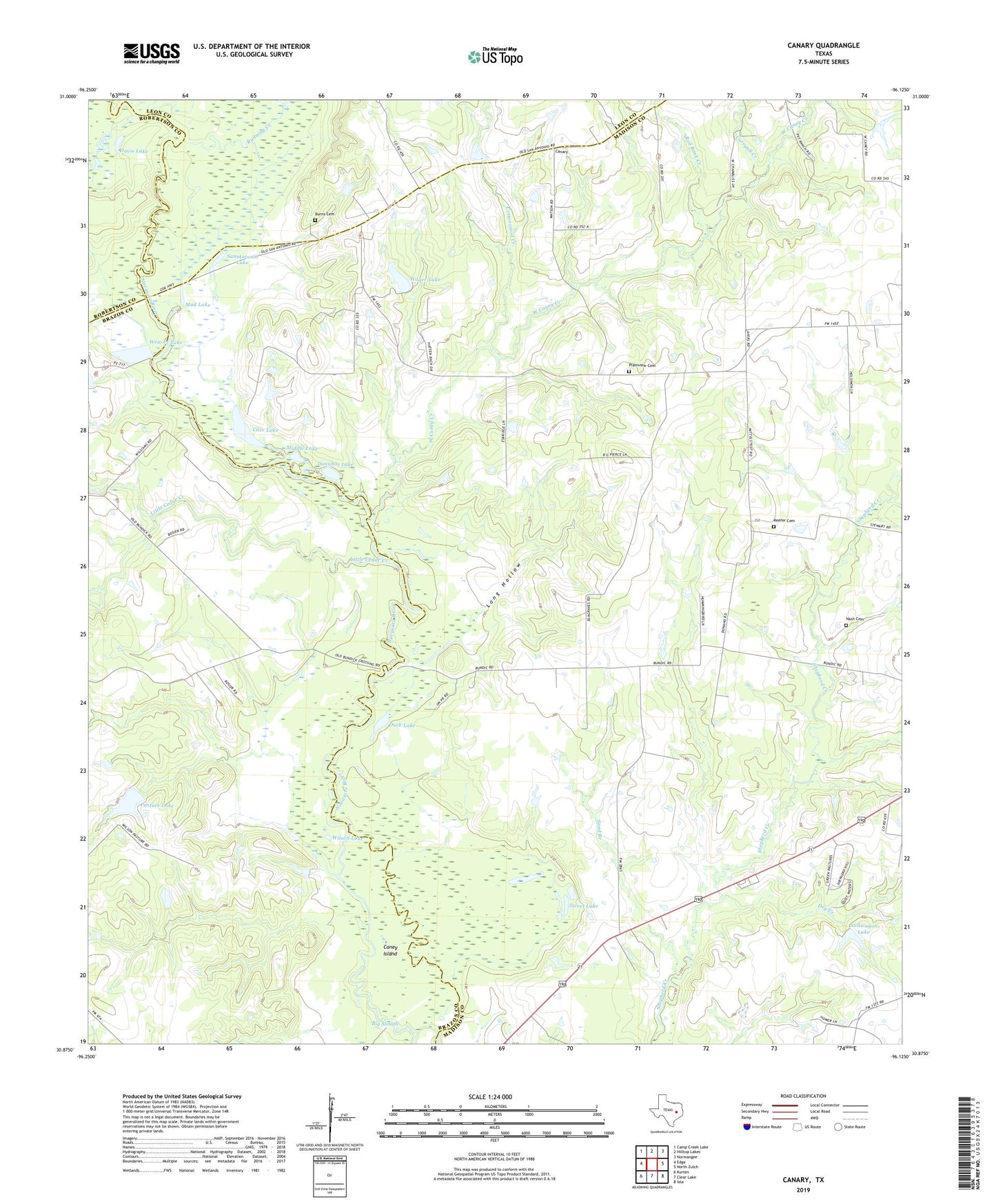 Canary Texas US Topo Map Image