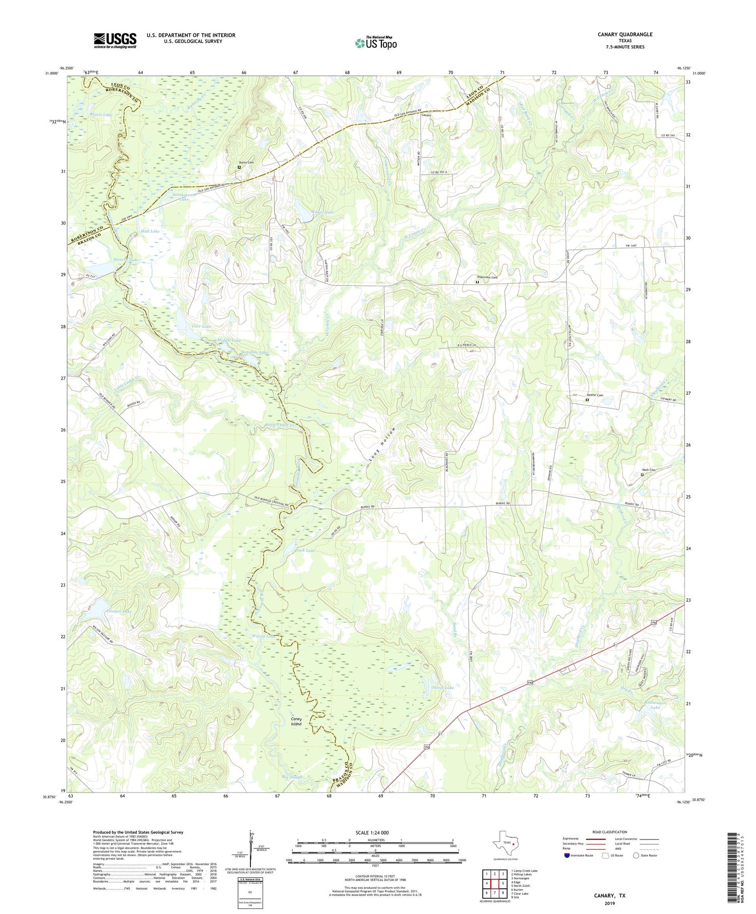 Canary Texas US Topo Map Image