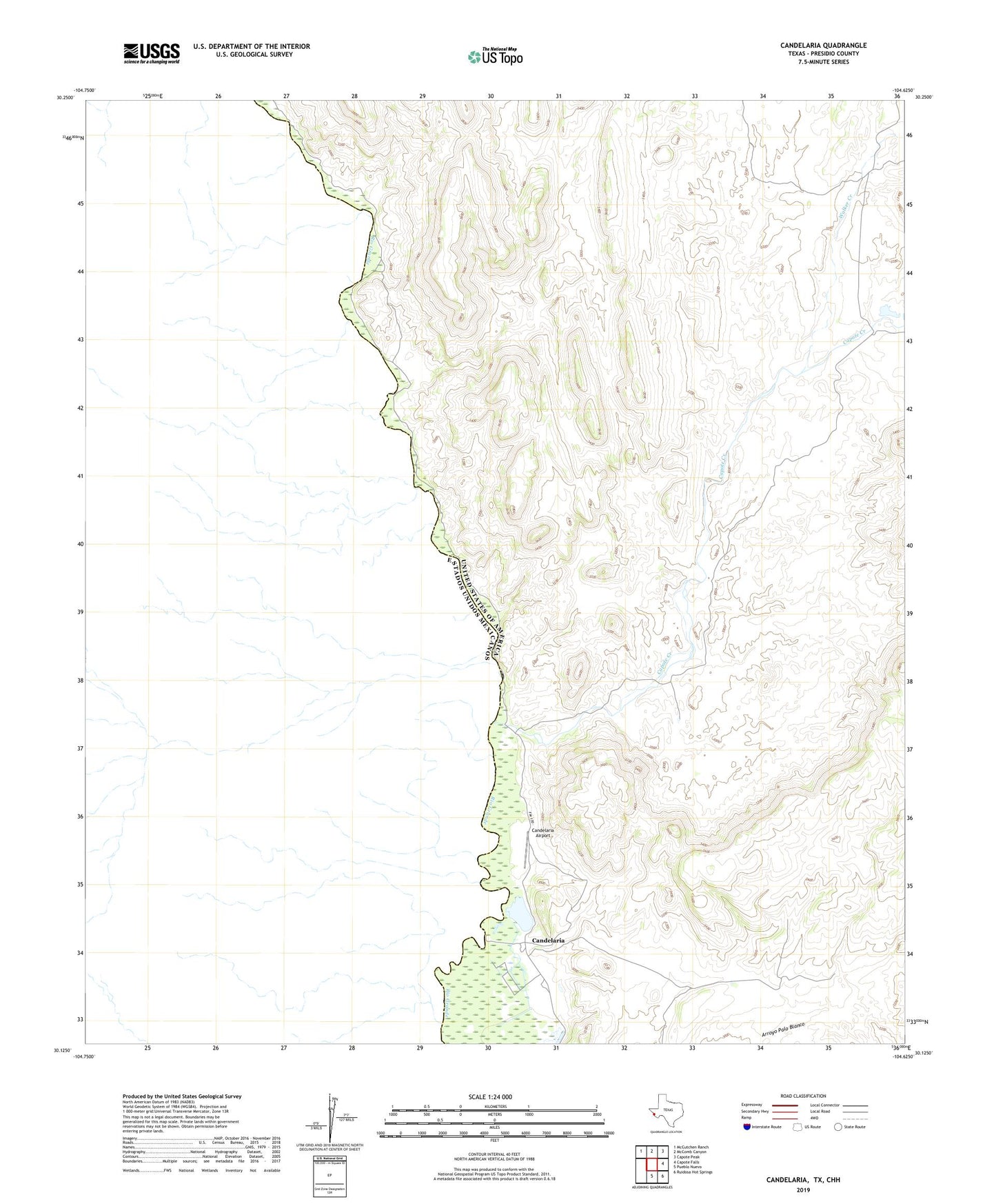 Candelaria Texas US Topo Map Image