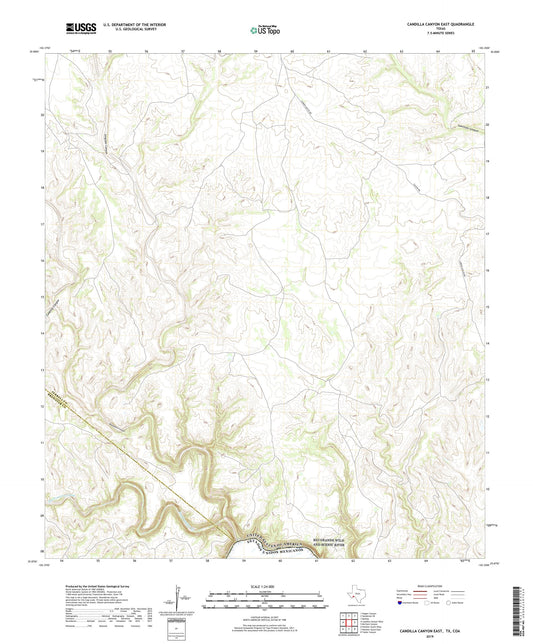 Candilla Canyon East Texas US Topo Map Image