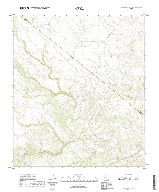 Candilla Canyon West Texas US Topo Map Image