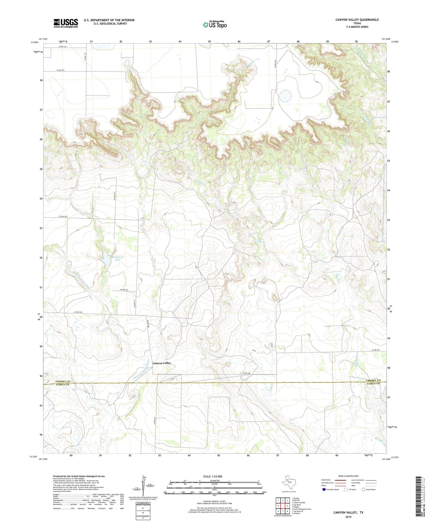Canyon Valley Texas US Topo Map Image