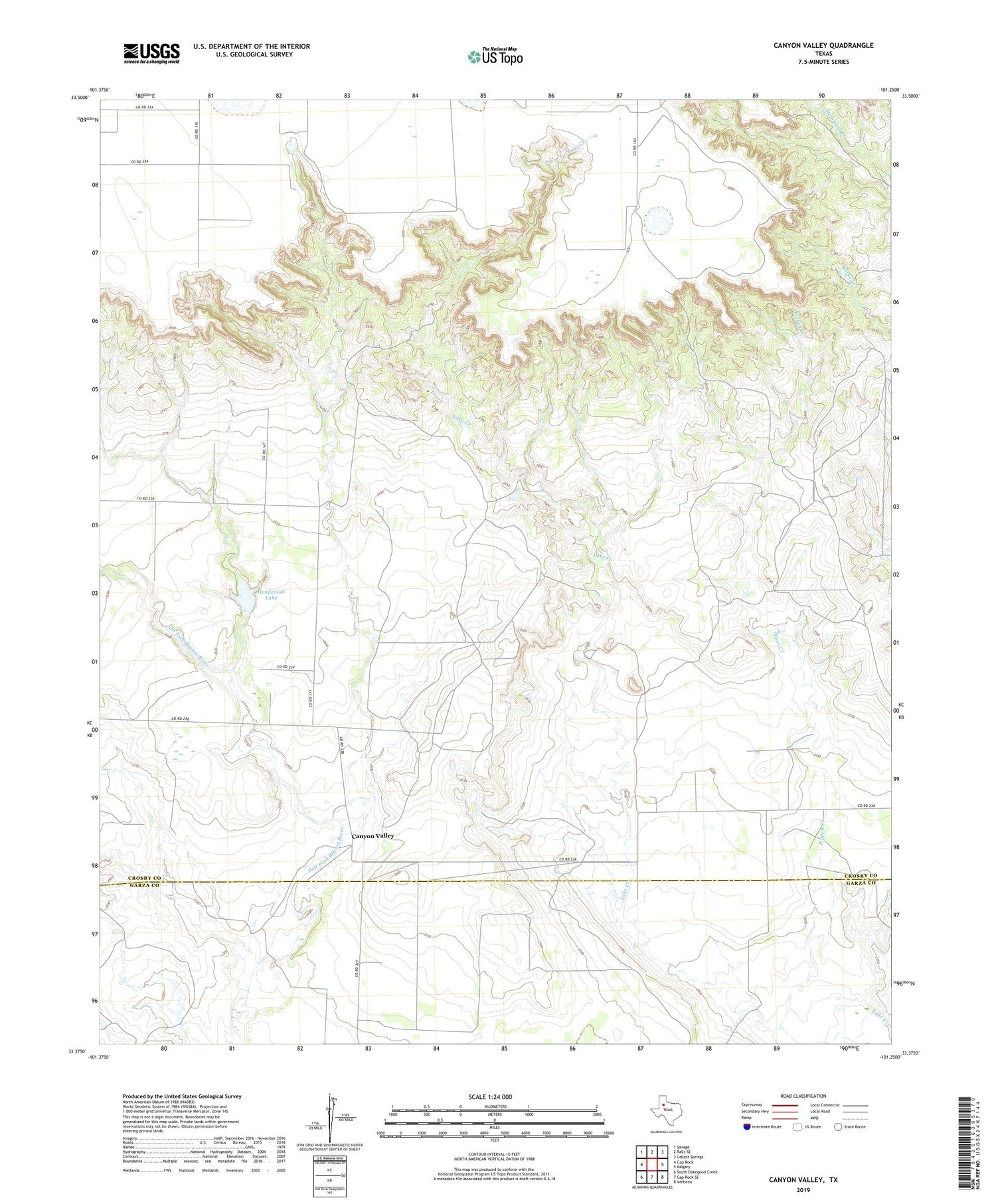 Canyon Valley Texas US Topo Map Image