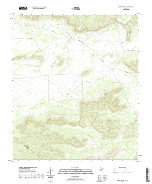 Cap Rock Butte Texas US Topo Map Image