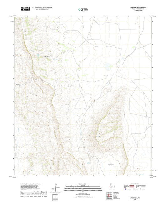 Capote Peak Texas US Topo Map Image