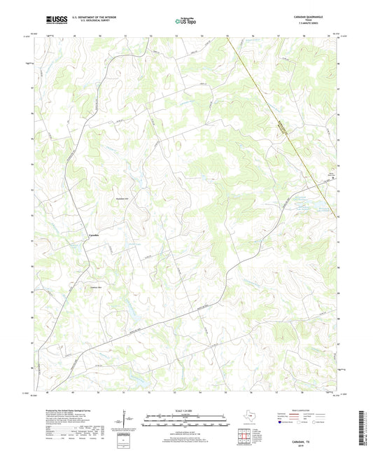 Caradan Texas US Topo Map Image