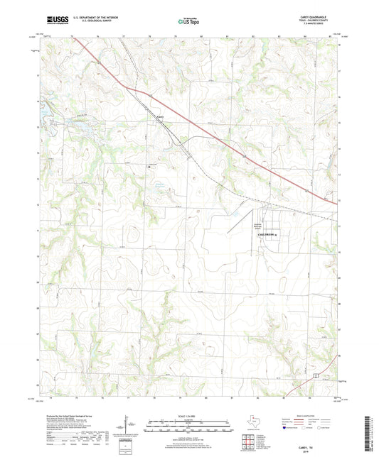 Carey Texas US Topo Map Image