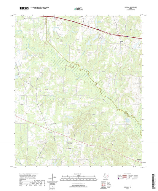 Carroll Texas US Topo Map Image