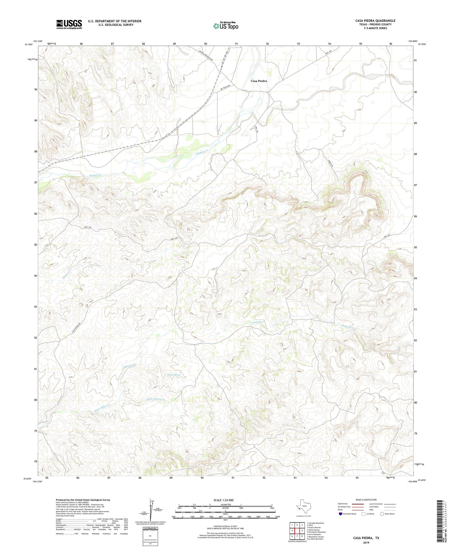 Casa Piedra Texas US Topo Map Image