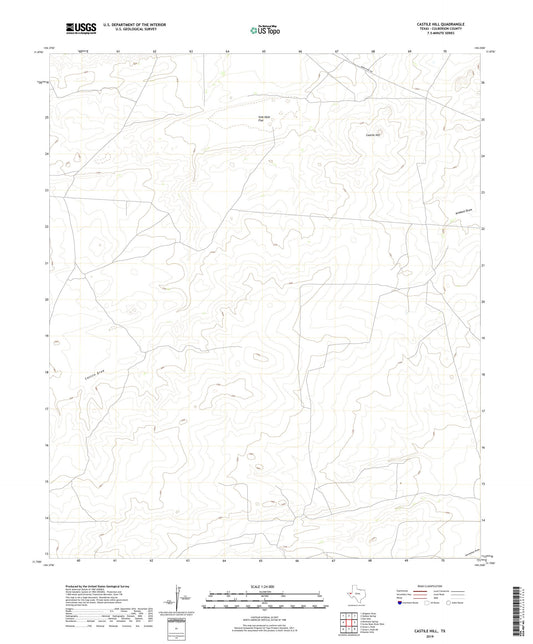 Castile Hill Texas US Topo Map Image