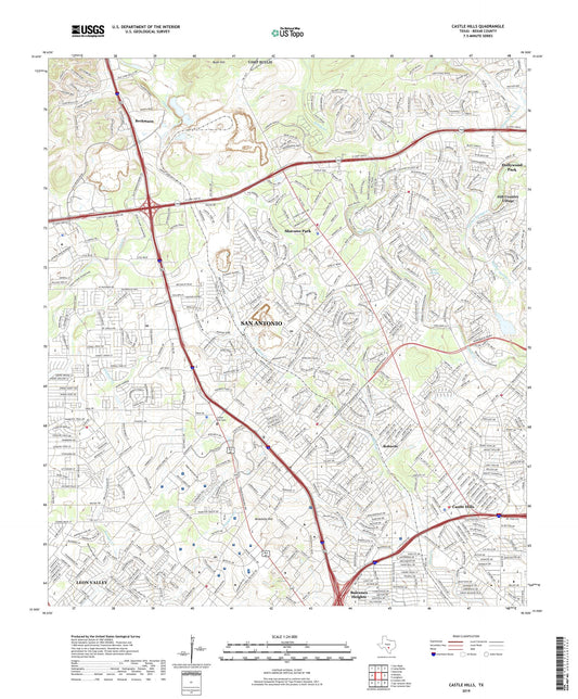 Castle Hills Texas US Topo Map Image