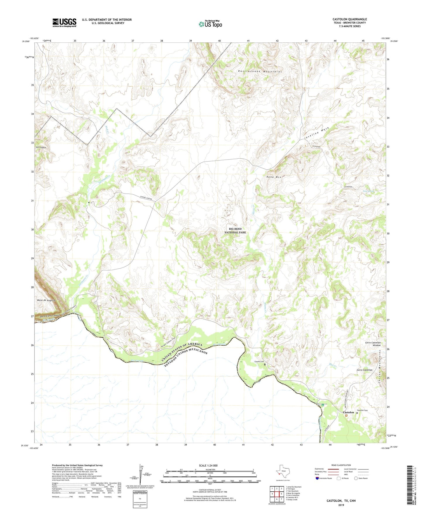 Castolon Texas US Topo Map Image