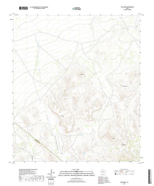 Cave Mesa Texas US Topo Map Image