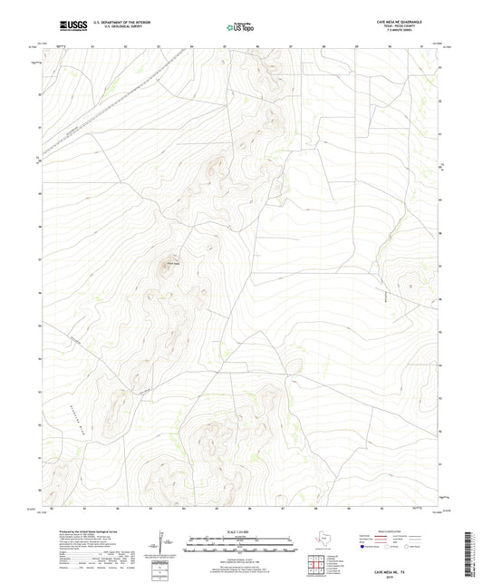 Cave Mesa NE Texas US Topo Map Image