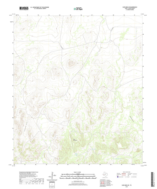 Cave Mesa SE Texas US Topo Map Image
