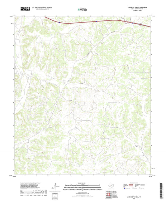 Caverns of Sonora Texas US Topo Map Image
