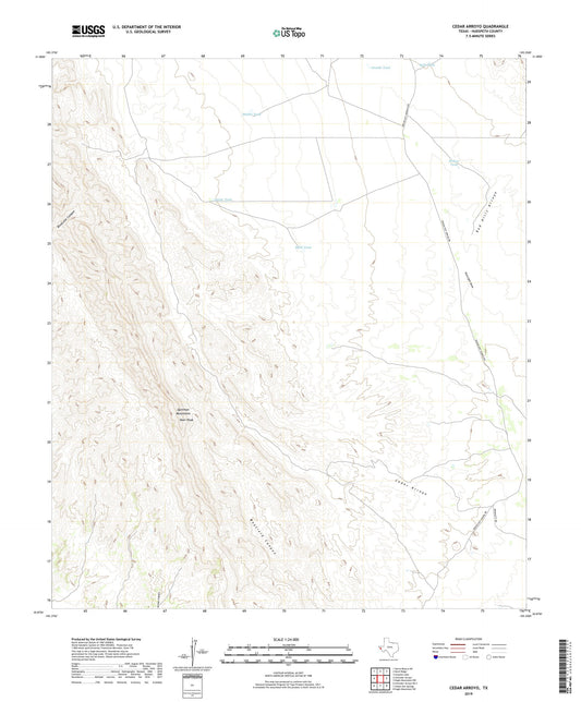 Cedar Arroyo Texas US Topo Map Image