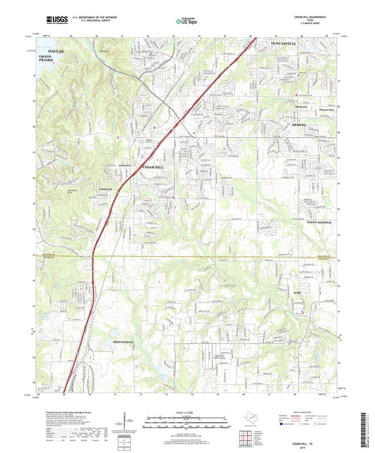 Cedar Hill Texas US Topo Map Image