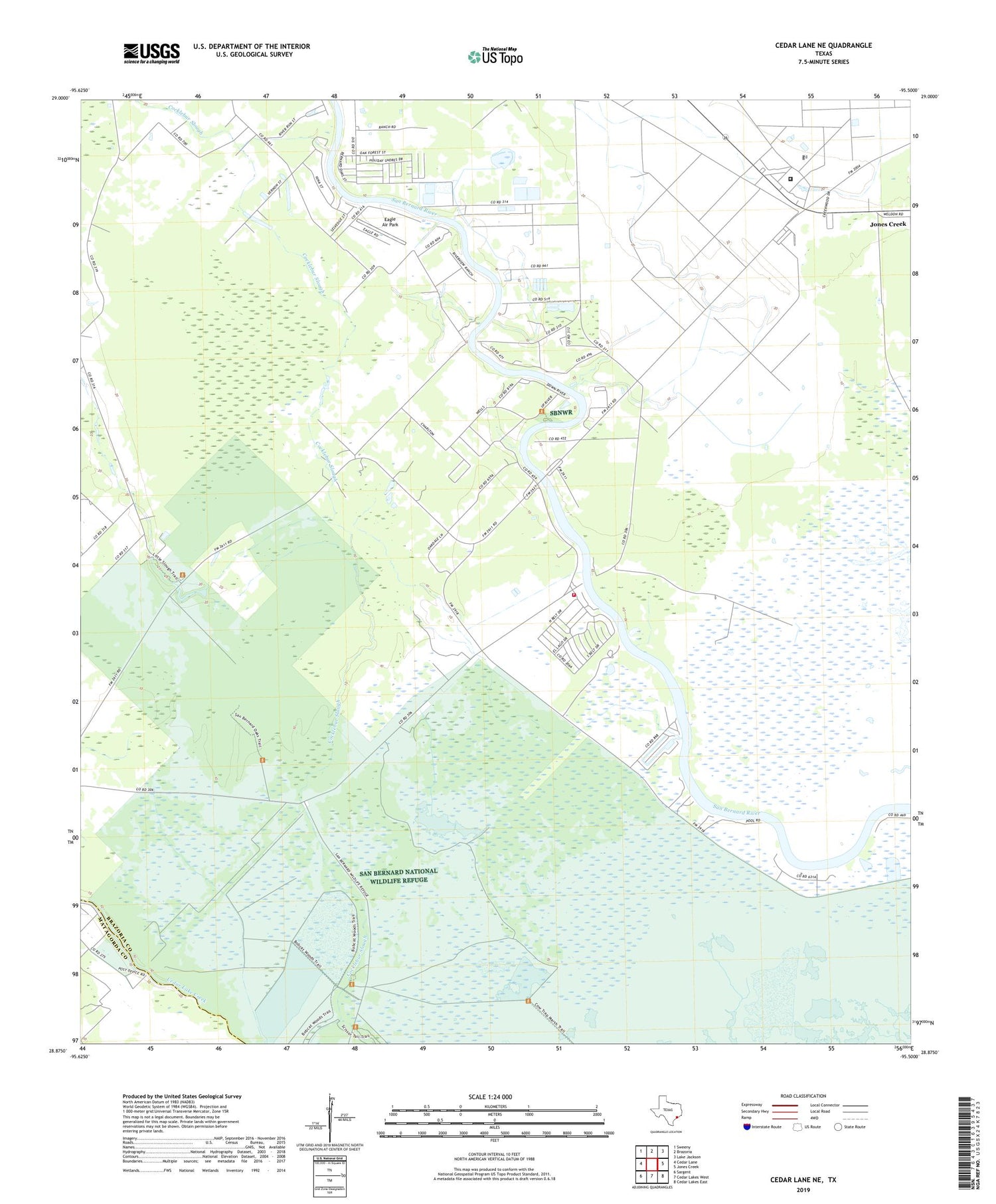 Cedar Lane NE Texas US Topo Map Image