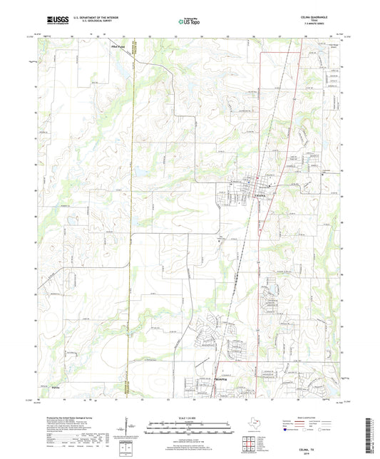 Celina Texas US Topo Map Image