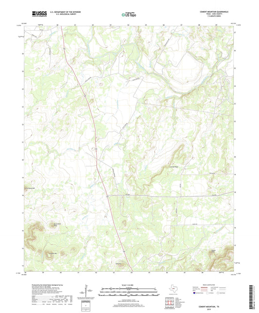Cement Mountain Texas US Topo Map Image