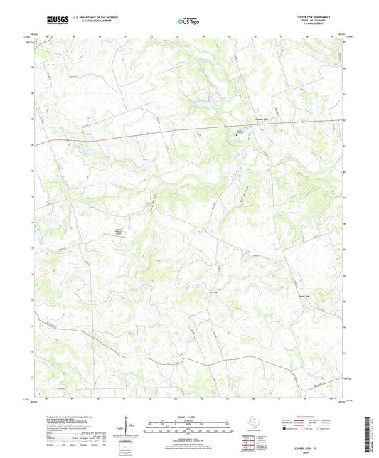 Center City Texas US Topo Map Image