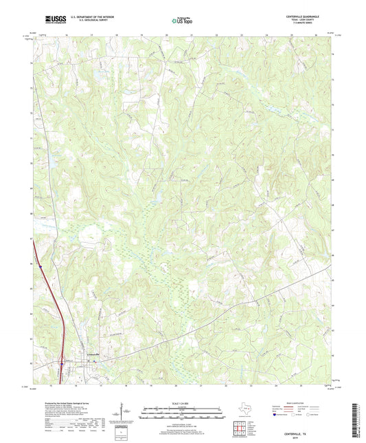 Centerville Texas US Topo Map Image
