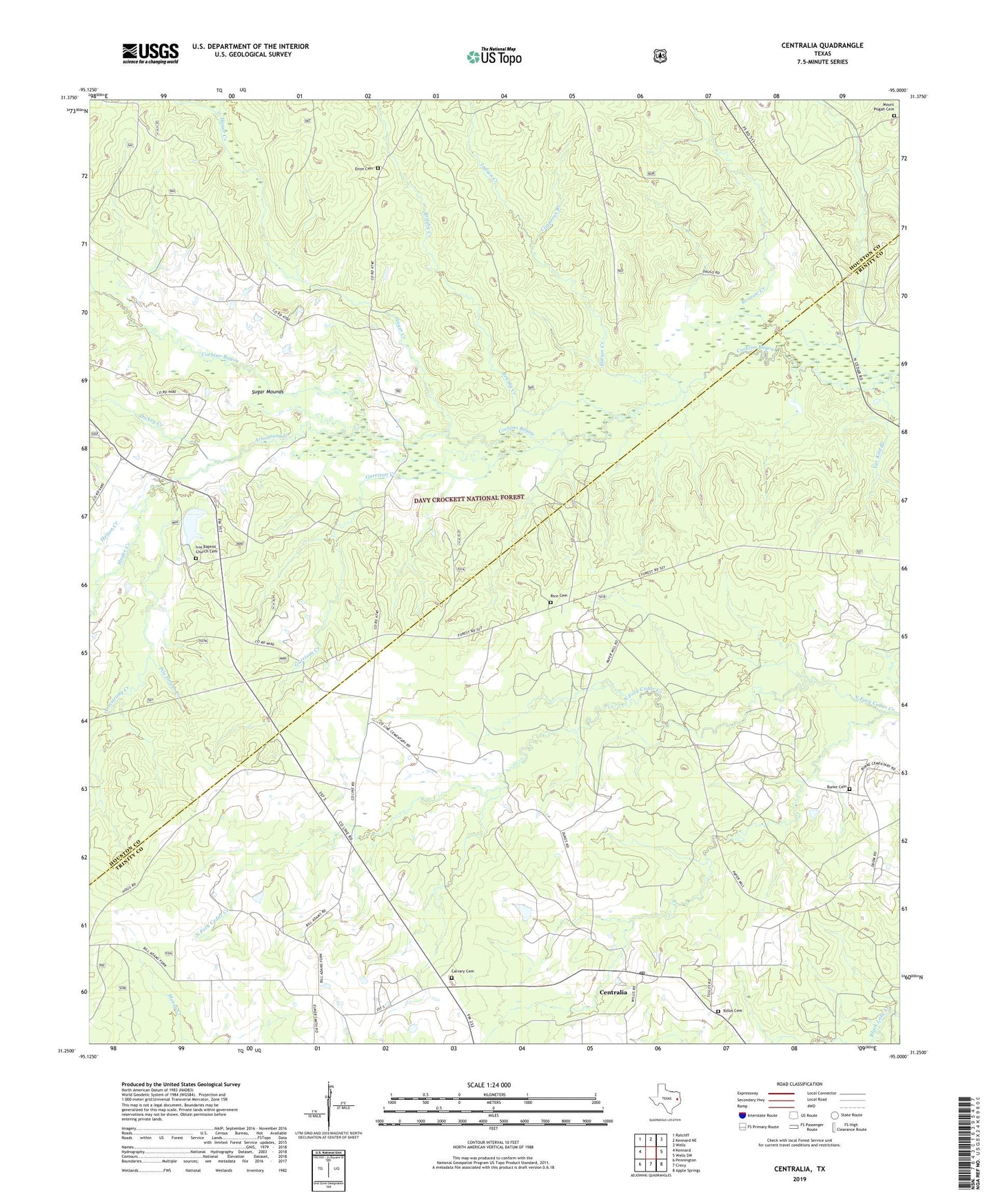 Centralia Texas US Topo Map Image