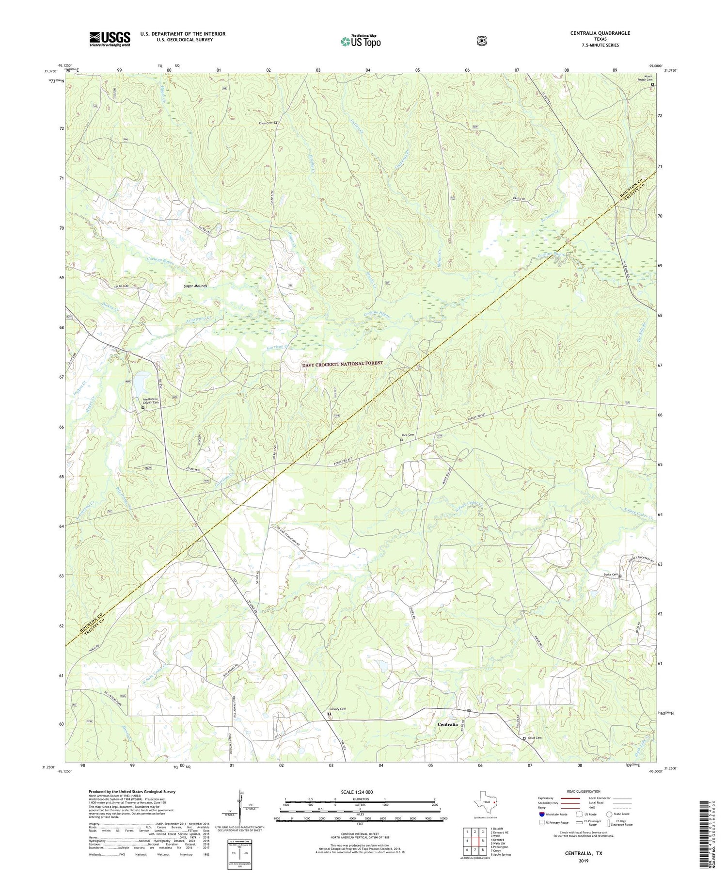 Centralia Texas US Topo Map Image