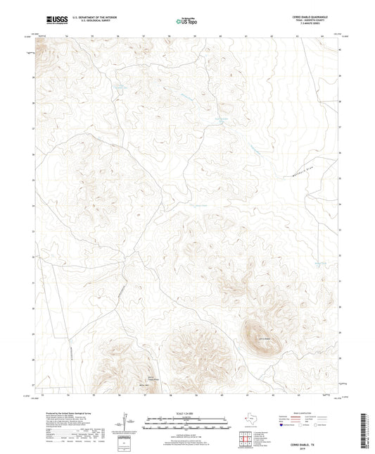 Cerro Diablo Texas US Topo Map Image