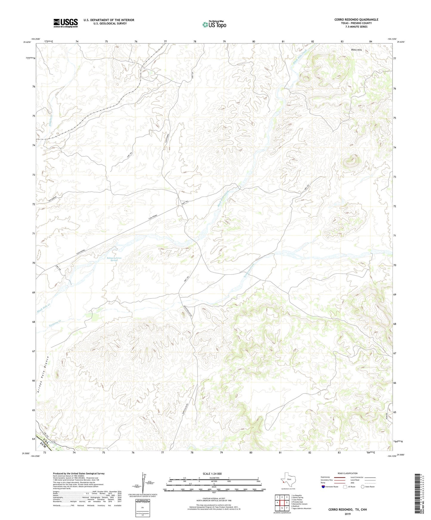Cerro Redondo Texas US Topo Map Image