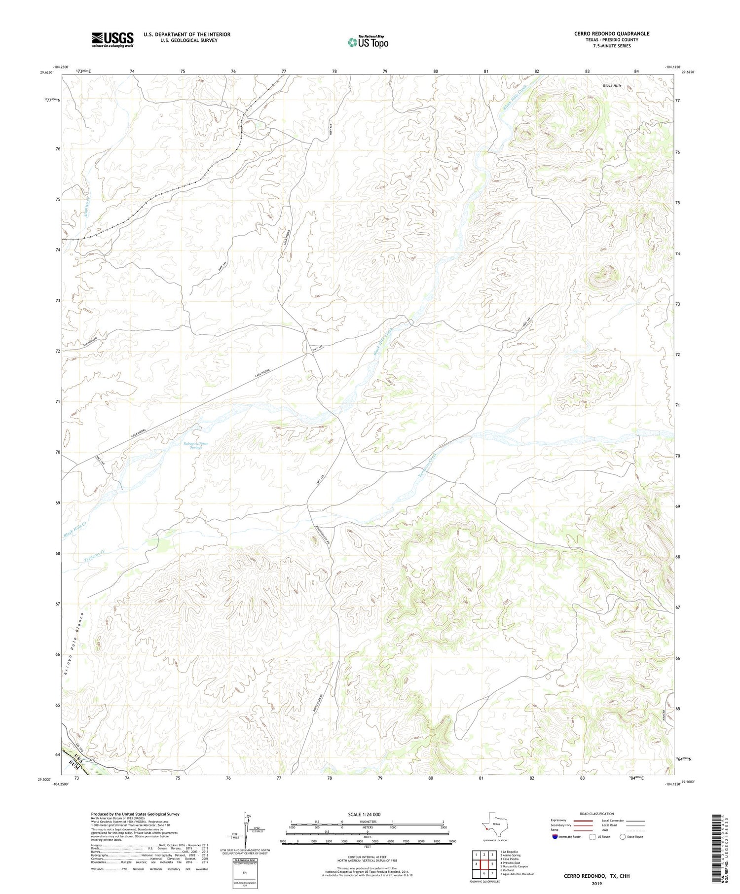 Cerro Redondo Texas US Topo Map Image