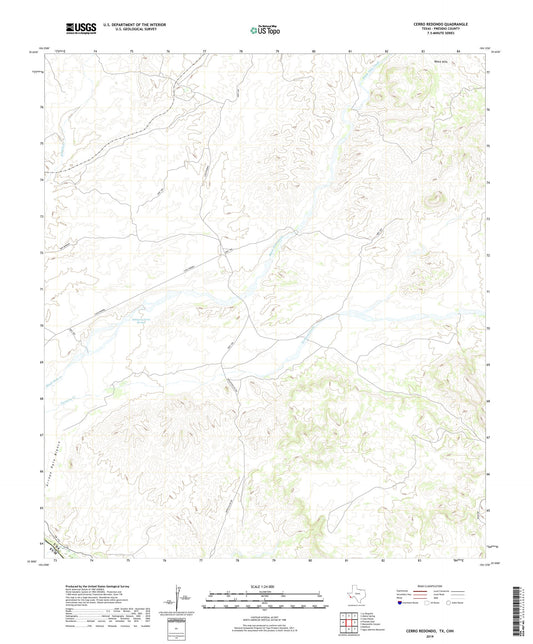 Cerro Redondo Texas US Topo Map Image