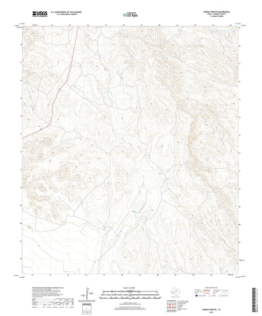 Cerros Prietos Texas US Topo Map Image