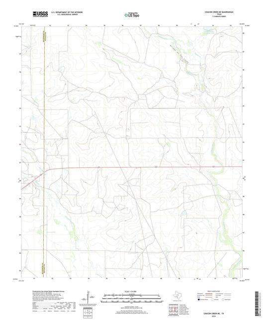 Chacon Creek NE Texas US Topo Map Image